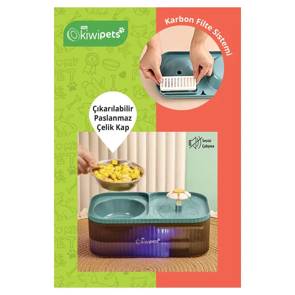 Kiwi Pets Kpf-10548 3 Lt Otomatik Mama Ve Su Kabı - Görsel 2