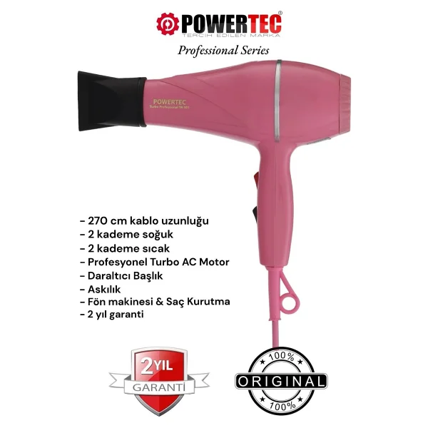 Powertec Tr-501 Turbo Profesyonel 1900 W Fön Makinesi Turuncu - Görsel 9