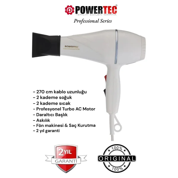 Powertec Tr-501 Turbo Profesyonel 1900 W Fön Makinesi Turuncu - Görsel 8