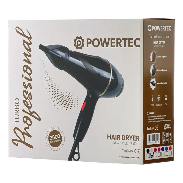 Powertec Tr-501 Turbo Profesyonel 1900 W Fön Makinesi Beyaz - Görsel 5