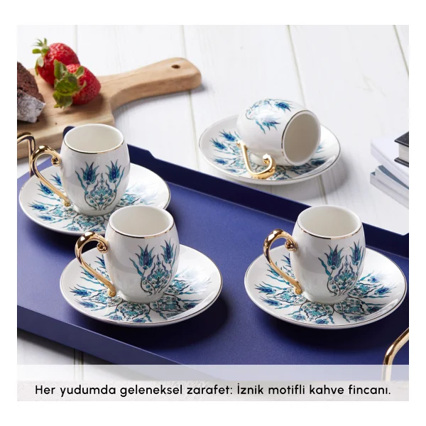 Karaca İznik 6 Kişilik Kahve Fincan Takımı - Görsel 5