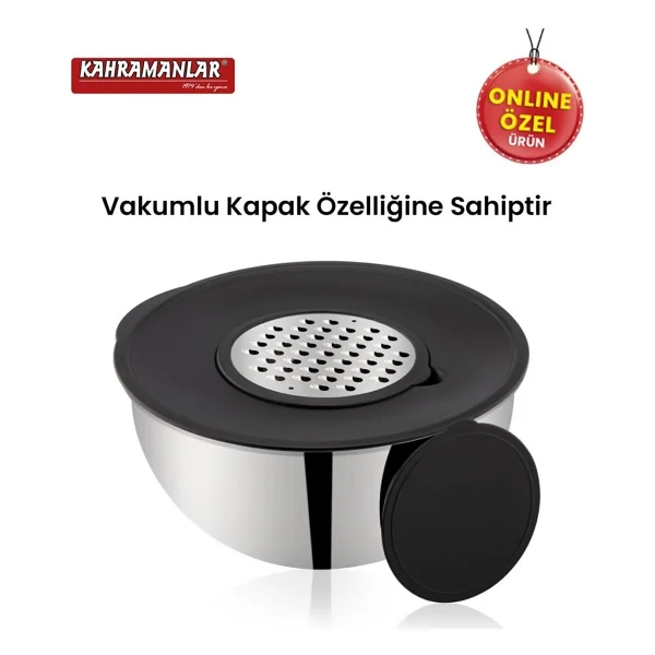 Kahramanlar Chef Mix 9 Parça Rendeli Saklama Karıştırma Kabı - Görsel 6