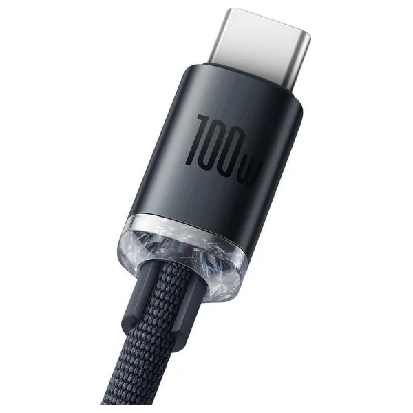 Baseus Crystal Shine 1.2 M Siyah USB To Type-C Hızlı Şarj Kablosu - Görsel 2