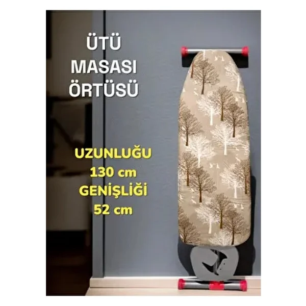 Hanım's Siyah Lastikli Isıya Dayanıklı Lüks Ütü Masası Örtüsü Bezi - Görsel 6
