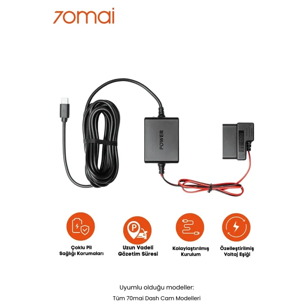 70maı Obd-Iı Park Gözetim Kablosu (Tüm Type-C Kameralar İle Uyumlu) - Görsel 5