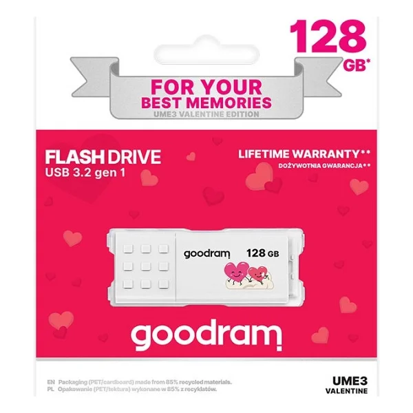 Goodram Valentine Edition 128gb USB 3.2 Type-A Beyaz - Görsel 2