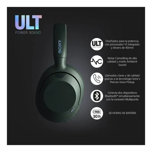 Sony Ult Wear Wh-Ult900n ANC Siyah Kulak Üstü Bluetooth Kulaklık - Görsel 7