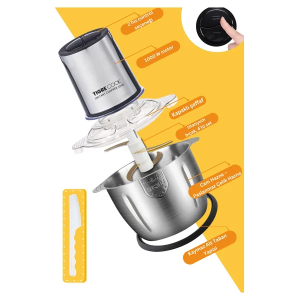 Tigrecook Instant Chopper 600 W Rondo - Görsel 2