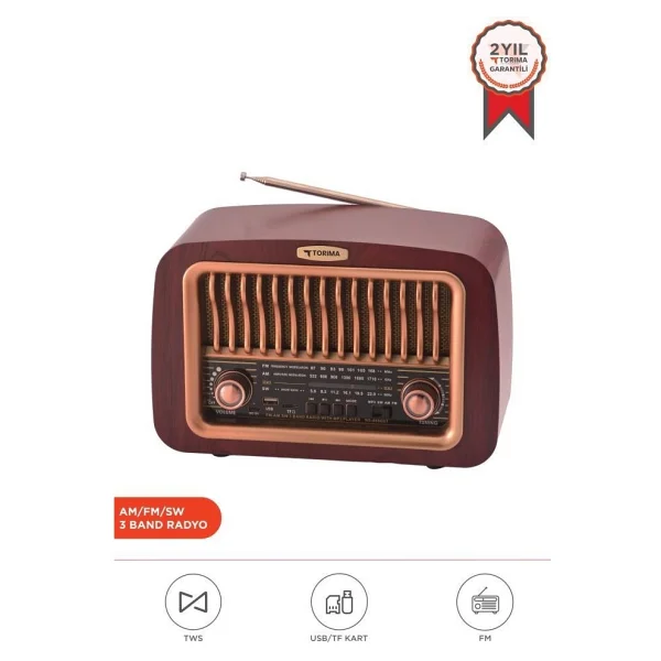 Torima D-59 Kahverengi Nostaljik Radyo - Görsel 8