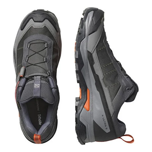 Salomon X Ultra 5 Gore-Tex L47797800 Gri-Turuncu Erkek Outdoor Ayakkabı - Görsel 5
