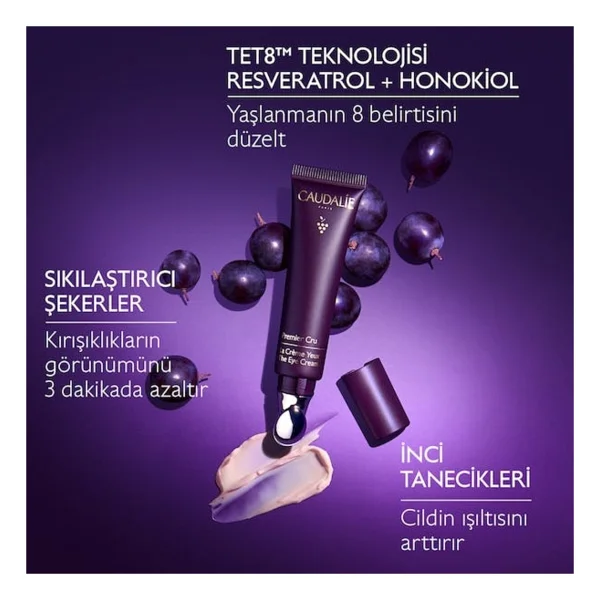 Caudalie Premier Cru Yaşlanma Karşıtı Ve Nemlendirici Göz Bakım Kremi 15 Ml - Tüm Cilt Tipleri İçin - Görsel 3
