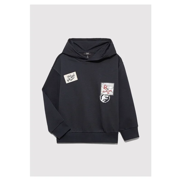 Mavi Jurassic Park Baskılı 6S10135 Kapüşonlu Çocuk Sweatshirt - Görsel 3