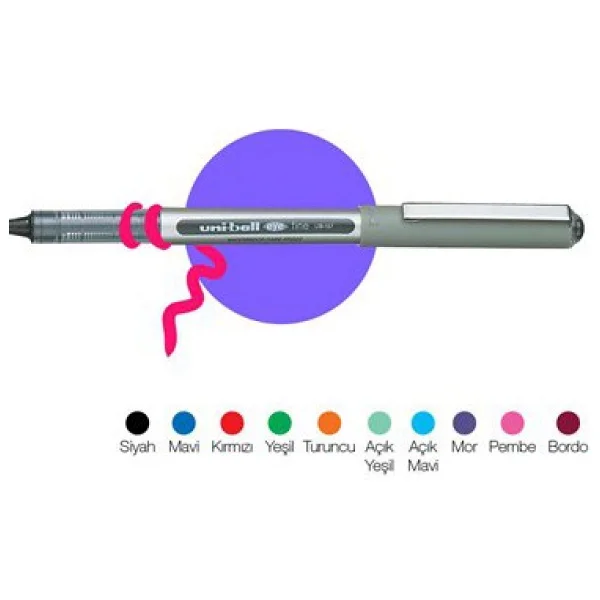 Uni-Ball Ub-157 0.7 Mm Mor Roller Kalem - Görsel 7