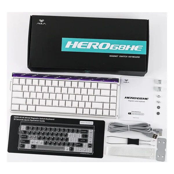Aula Hero 68 He Beyaz RGB %65 Tkl Black King Switch Kablolu Mekanik Oyuncu Klavyesi - Görsel 8