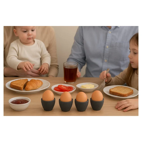 Dörtlü Gri Modern Yumurtalık Seti - Görsel 3