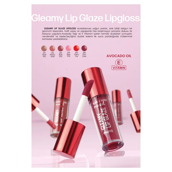 Golden Rose Mood Gleamy Lip Glaze 204 Baby Pink Dudak Parlatıcısı - Görsel 3