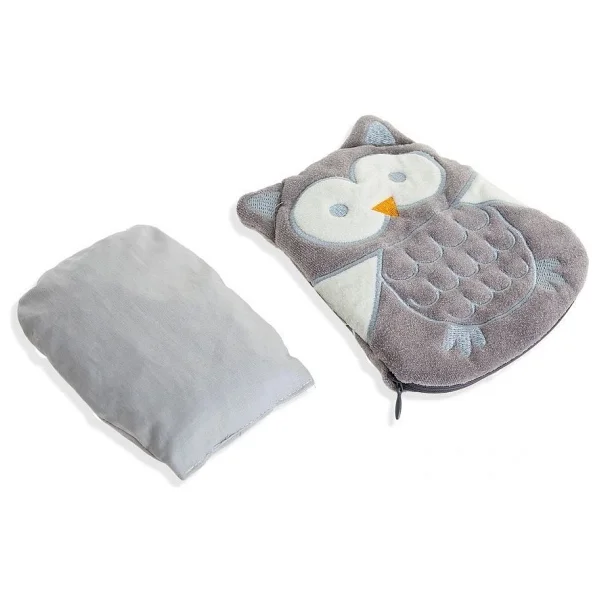 Babyjem Kiraz Çekirdekli Baykuş Kadife Rahatlatıcı Gaz Kemeri & Gaz Yastığı - Gri - Görsel 4
