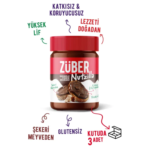Züber Nutzilla Kakaolu Fındık Kreması 315 Gr 3'lü - Görsel 4