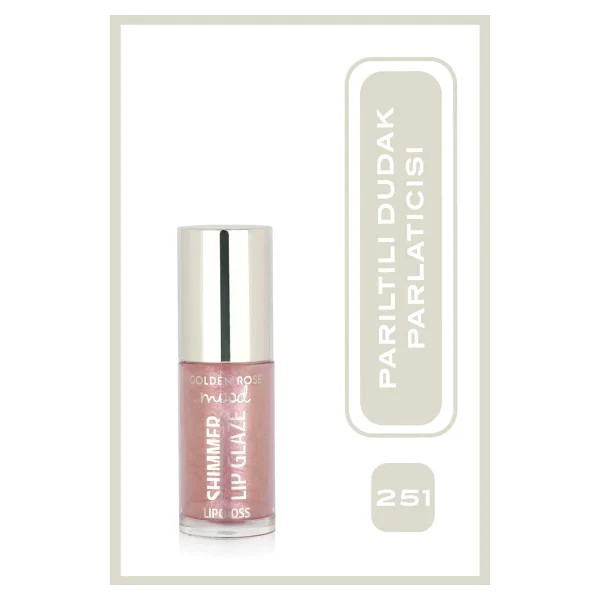 Golden Rose Mood Shimmer Lip Glaze Işıltılı 251 Bubble Pink Dudak Parlatıcısı - Görsel 6
