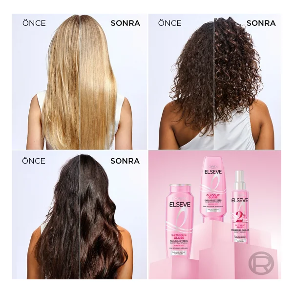 L'oreal Paris Elseve Glycolic Gloss Parlaklık Veren 250 Ml Saç Kremi - Görsel 6