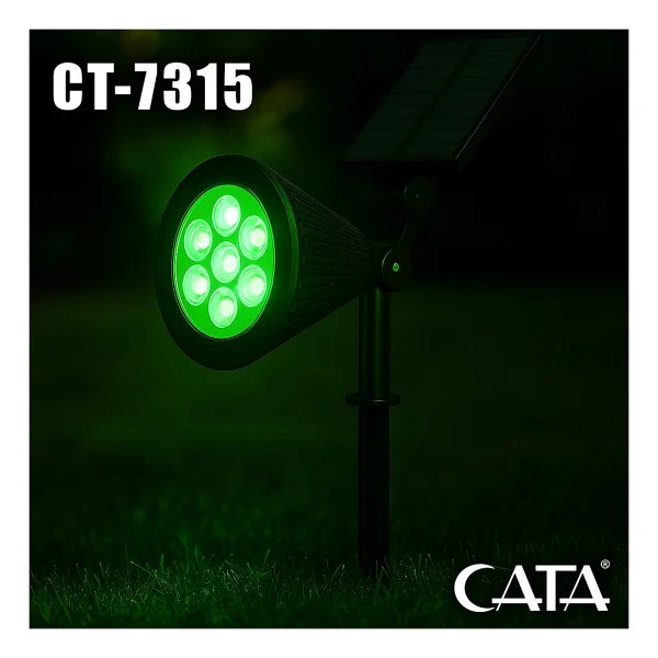 Cata Ct-7310 Zena 7 W LED Yeşil Işık Kazıklı Solar Bahçe Armatürü - Görsel 5
