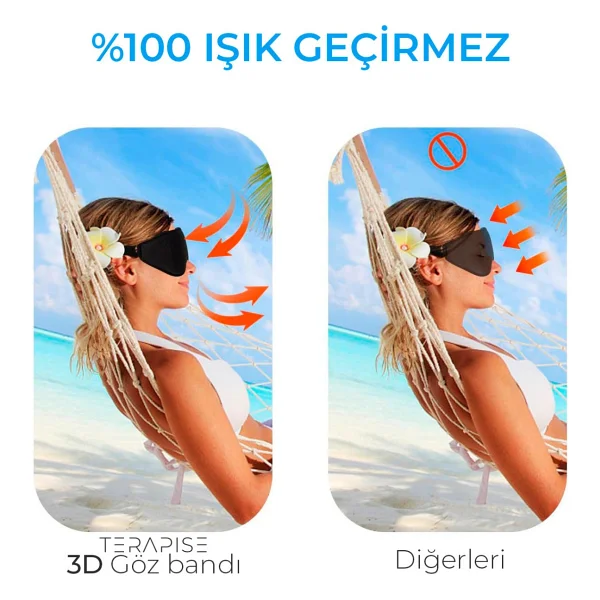 Terapise 3d Uyku Göz Bandı (Siyah) - Görsel 6