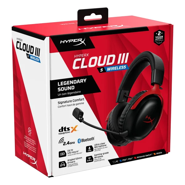 Hyperx Cloud Iıı S A59z0aa Siyah-Kırmızı Kablosuz Kulak Üstü Oyuncu Kulaklığı - Görsel 9