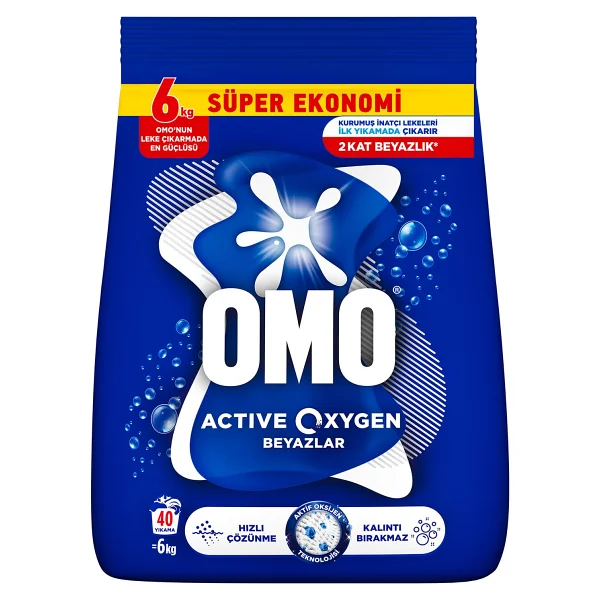 Omo Active Oxygen Beyazlar İçin 6 Kg Toz Deterjan - Görsel 2