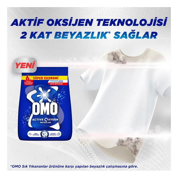 Omo Active Oxygen Beyazlar İçin 6 Kg Toz Deterjan - Görsel 5