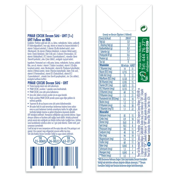 Pınar Çocuk Devam Sütü 200 Ml 27 Adet - Görsel 3