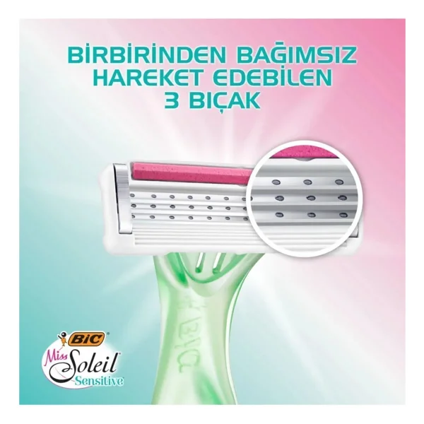 Bic Miss Soleil Sensitive Kullan At 3'lü Kadın Tıraş Bıçağı - Görsel 6