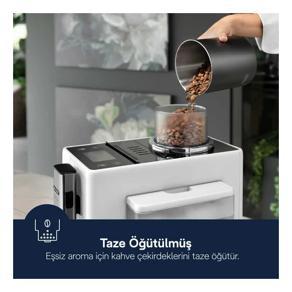 Delonghi Rivelia Exam440.55.W Beyaz Tam Otomatik Espresso Makinesi - Görsel 6