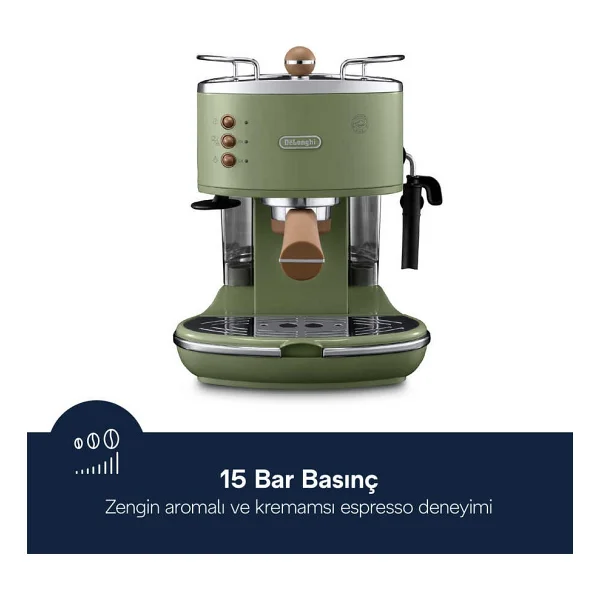 Delonghi Ecov 311.Gr Icona Vintange Espresso Makinesi Yeşil - Görsel 10