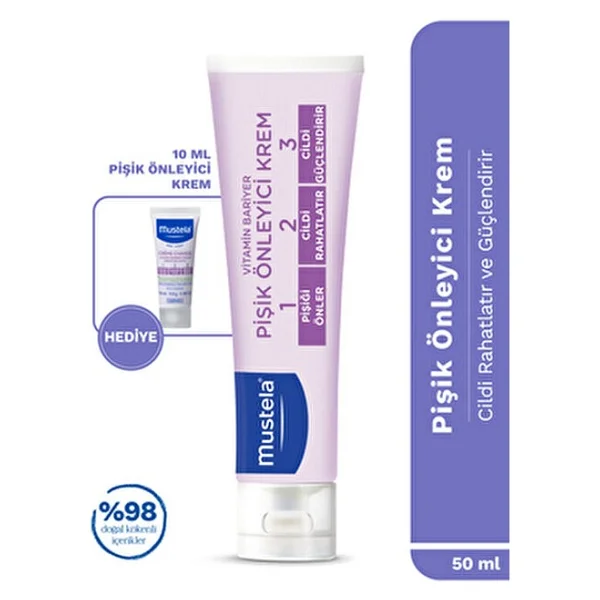 Mustela Bebek Pişik Önleyici Koruyucu Doğal Kökenli Bakım Kremi 50ml Seyahat Boy 10ml Hediyeli - Görsel 9