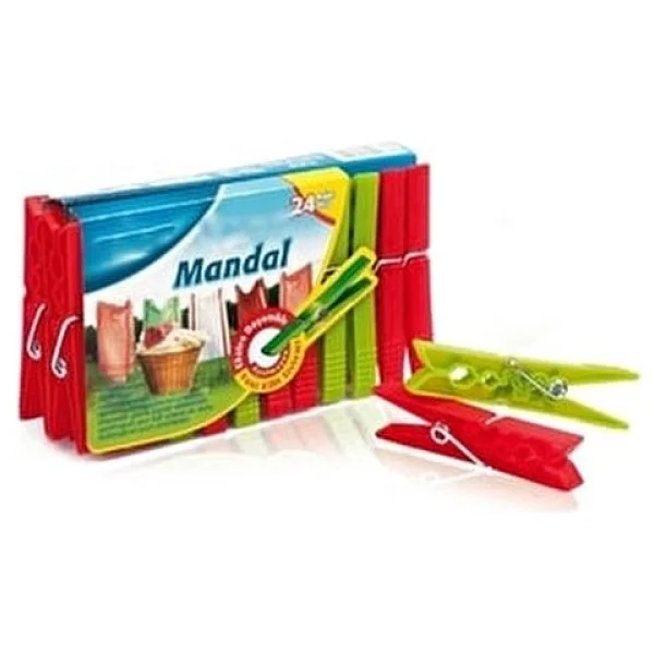 Bimbambom Plastik Mandal, 24'lü Çamaşır Asma Mandalı - Görsel 3