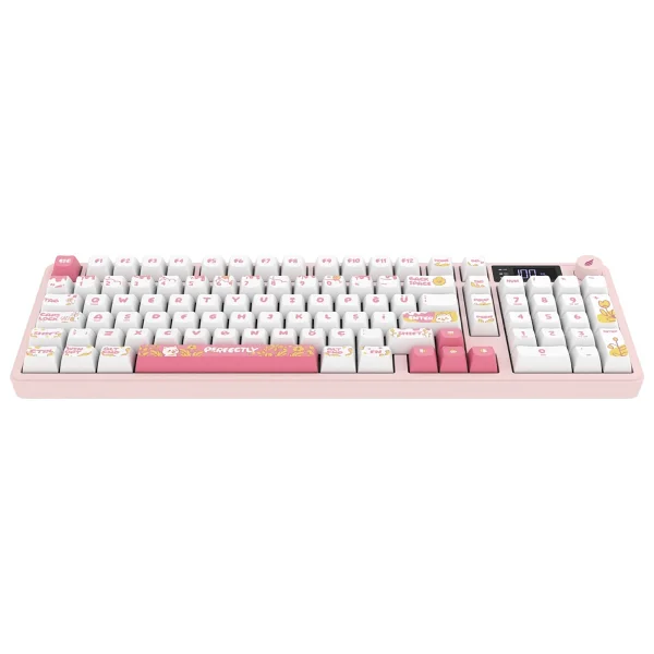Hawk Gaming Hk258 Beyaz-Pembe RGB Membrane Switch Kablolu/Kablosuz Oyuncu Klavyesi - Görsel 5