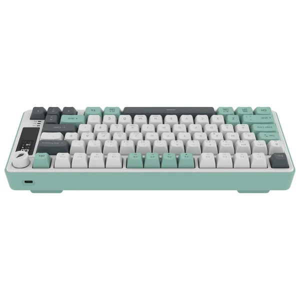 Hk255 Membrane Lcd RGB Kablosuz/Bluetooth Gri Yeşil %75 Türkçe Gaming Oyuncu Klavye - Görsel 9