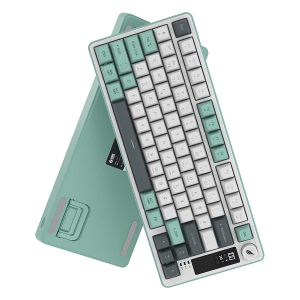 Hk255 Membrane Lcd RGB Kablosuz/Bluetooth Gri Yeşil %75 Türkçe Gaming Oyuncu Klavye - Görsel 10