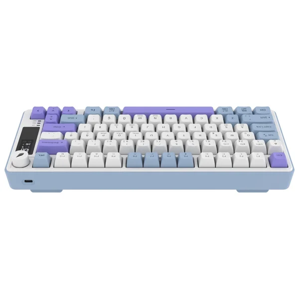 Hawk Hk255 Membrane Lcd RGB Kablosuz/Bluetooth Gri Mor %75 Türkçe Gaming Oyuncu Klavye - Görsel 10