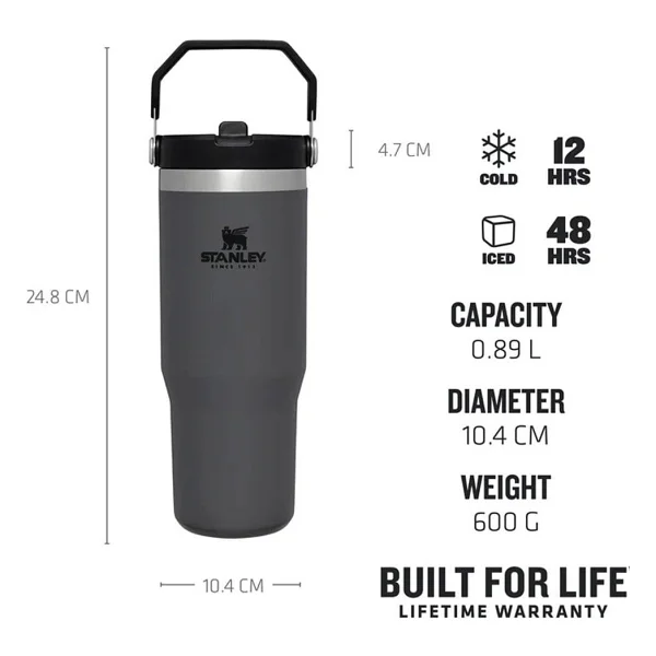 Stanley The Iceflow Flip Straw Füme 0.89 Lt Pipetli Termos Bardak - Görsel 2