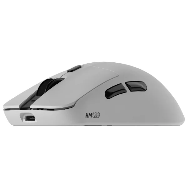 Hawk Gaming Hm420 Beyaz Şarjlı Optik Kablolu/Kablosuz Oyuncu Mouse - Görsel 5