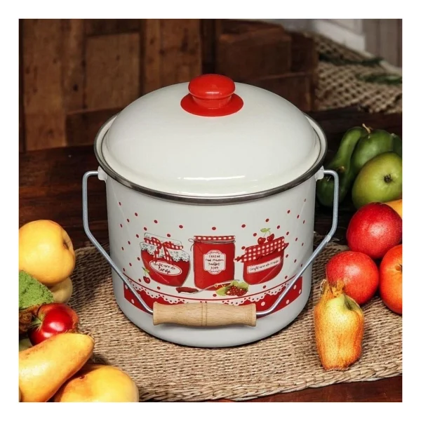 Alev Emaye Bakraç Yoğurt Bağraç Bakliyat Kabı Seti 26 Cm 8 Litre Beyaz - Görsel 9