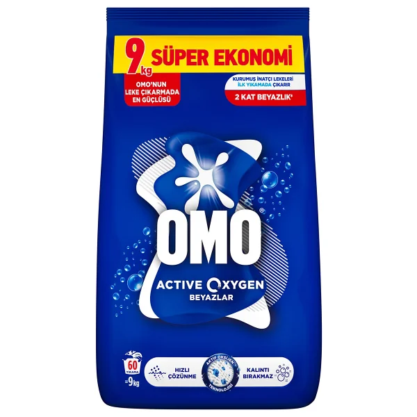 Omo Active Oxygen Beyazlar İçin 9 Kg Toz Deterjan - Görsel 2