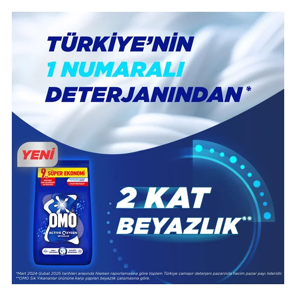 Omo Active Oxygen Beyazlar İçin 9 Kg Toz Deterjan - Görsel 5