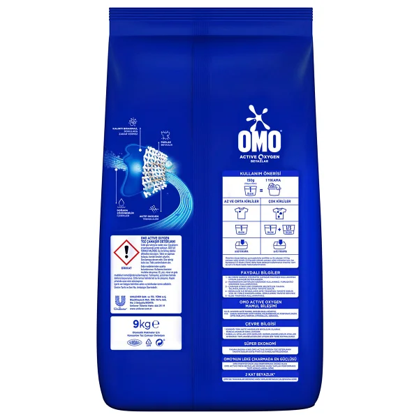 Omo Active Oxygen Beyazlar İçin 9 Kg Toz Deterjan - Görsel 10