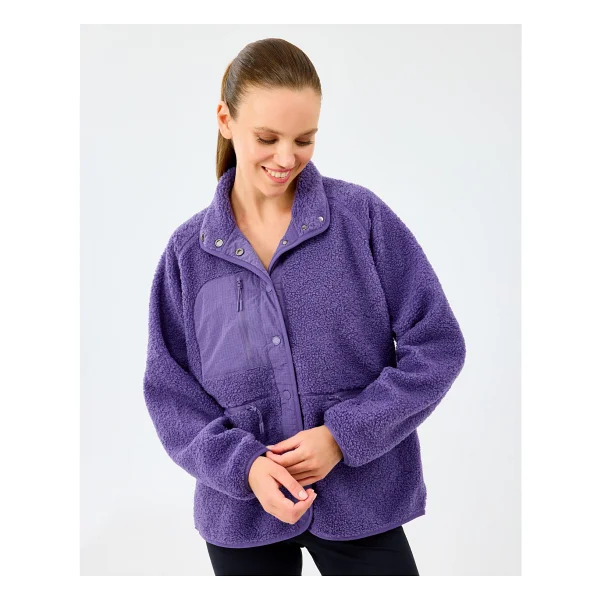 Skechers Woven Detailed Pull Over Sherpa S2520218 Kadın Polar Mont - Görsel 7