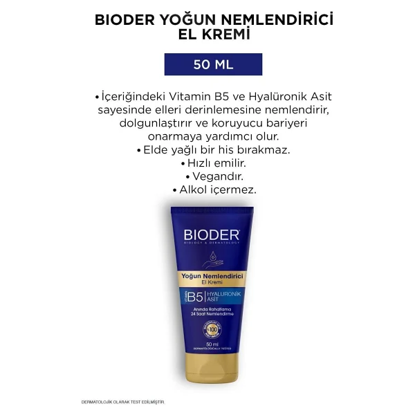 Bioder Yoğun Nemlendirici El Kremi 50 ml - Görsel 9