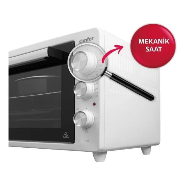Simfer 4552 Çift Camlı 45 Lt Beyaz Midi Fırın - Görsel 4