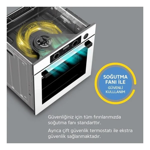 Simfer Airfry 8216 76 Lt Beyaz Ankastre Fırın - Görsel 4