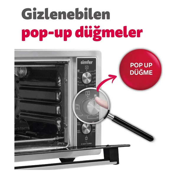 Simfer 4507 Turbo 45 Lt Inox Midi Fırın - Görsel 4